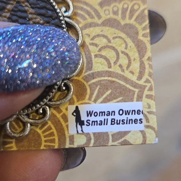 Upcycled Designer Inspired Handmade Dangle Earrings - Picture 3 of 8